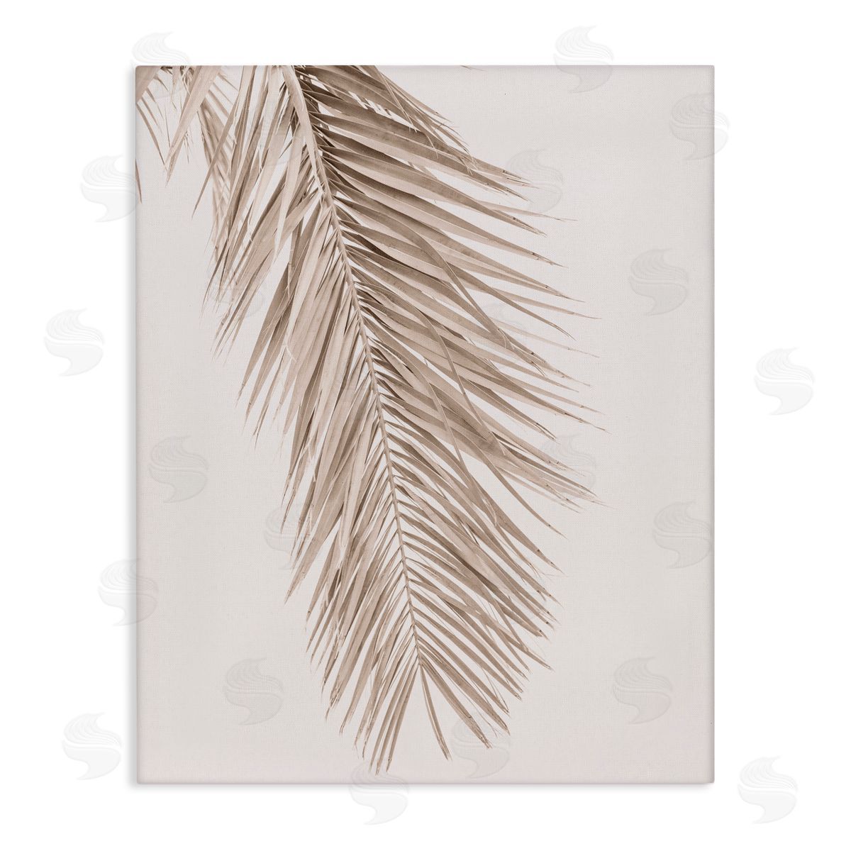 Sisi and Seb Falling Neutral Brown Palm Canvas Wall Art Print