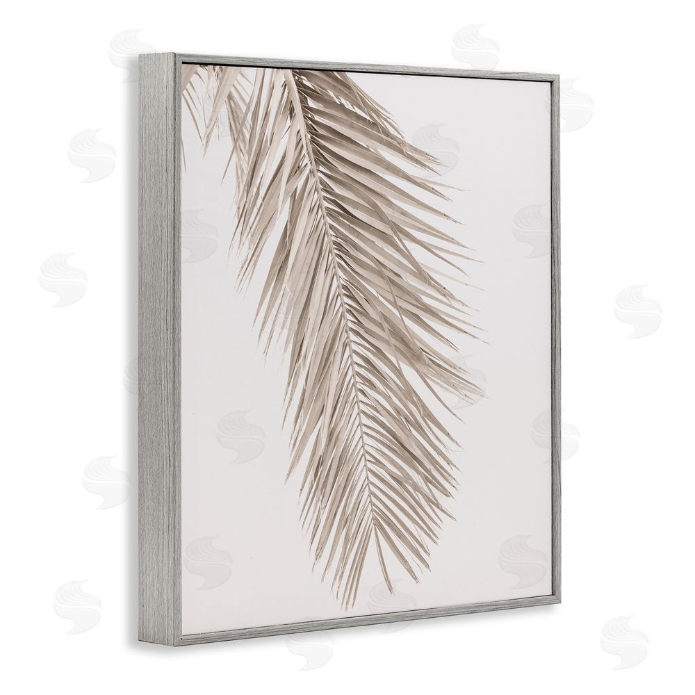 Sisi and Seb Falling Neutral Brown Palm Gray Framed Giclee Wall Art Print