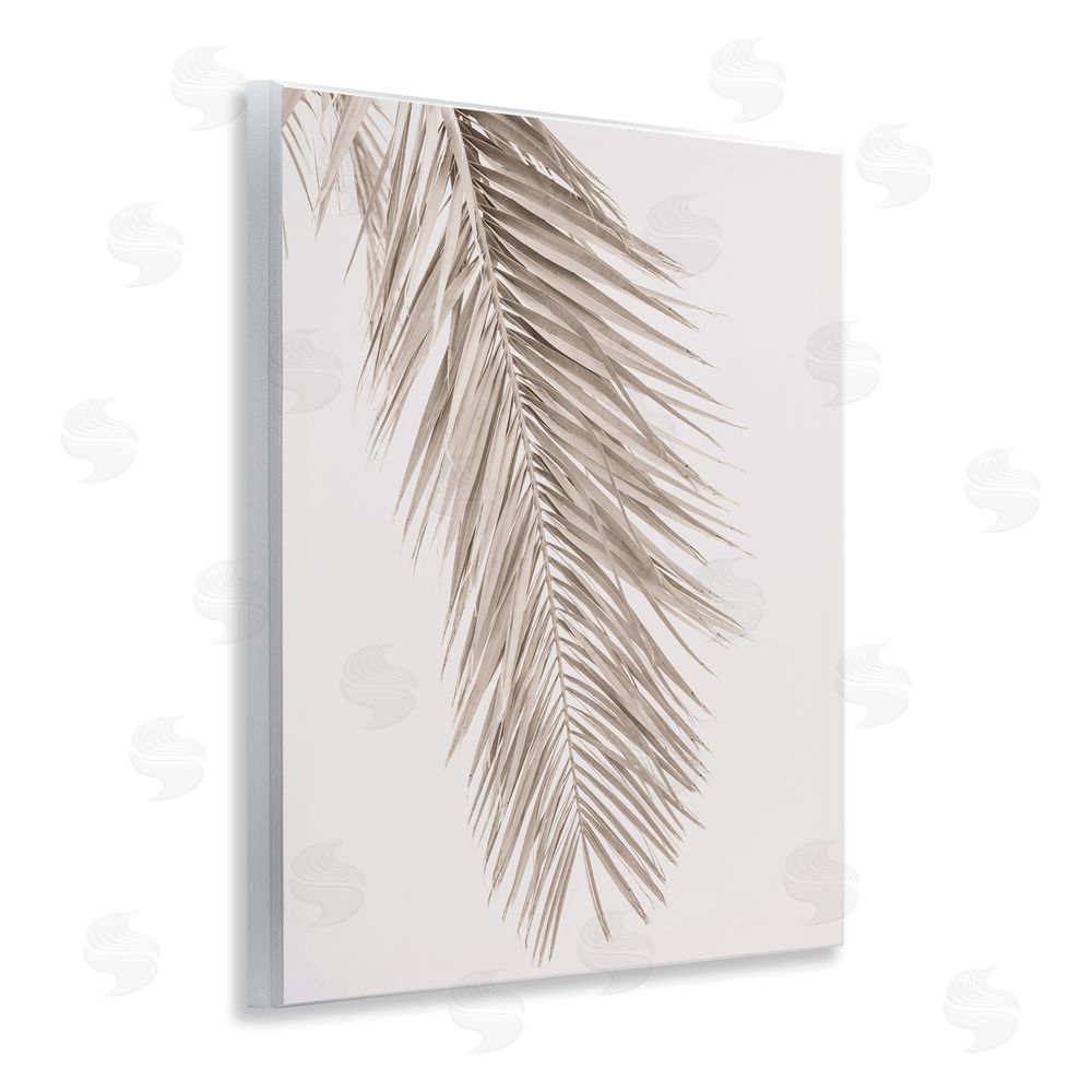 Sisi and Seb Falling Neutral Brown Palm Wall Plaque Art Print