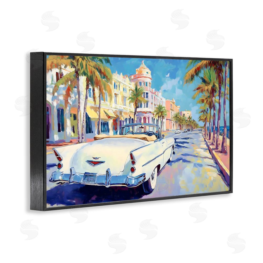 Franklyn Gregory Vintage Convertible Boulevard Black Framed Giclee Wall Art Print