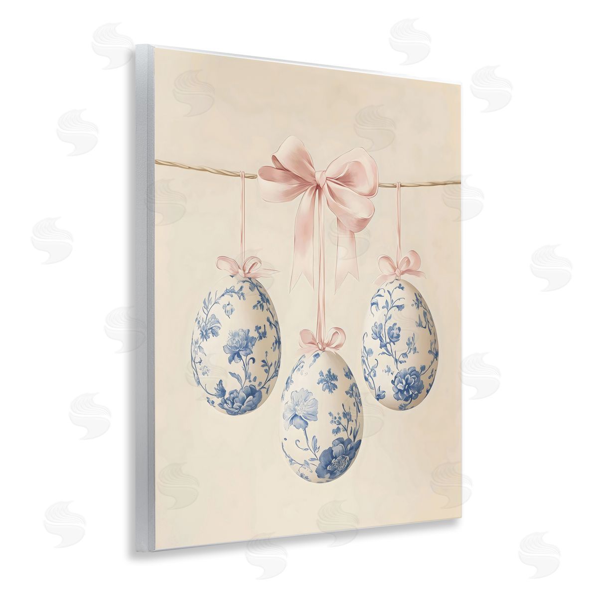 Arlington Prints Blue Floral Coquette Easter Eggs Wall Plaque Art Print