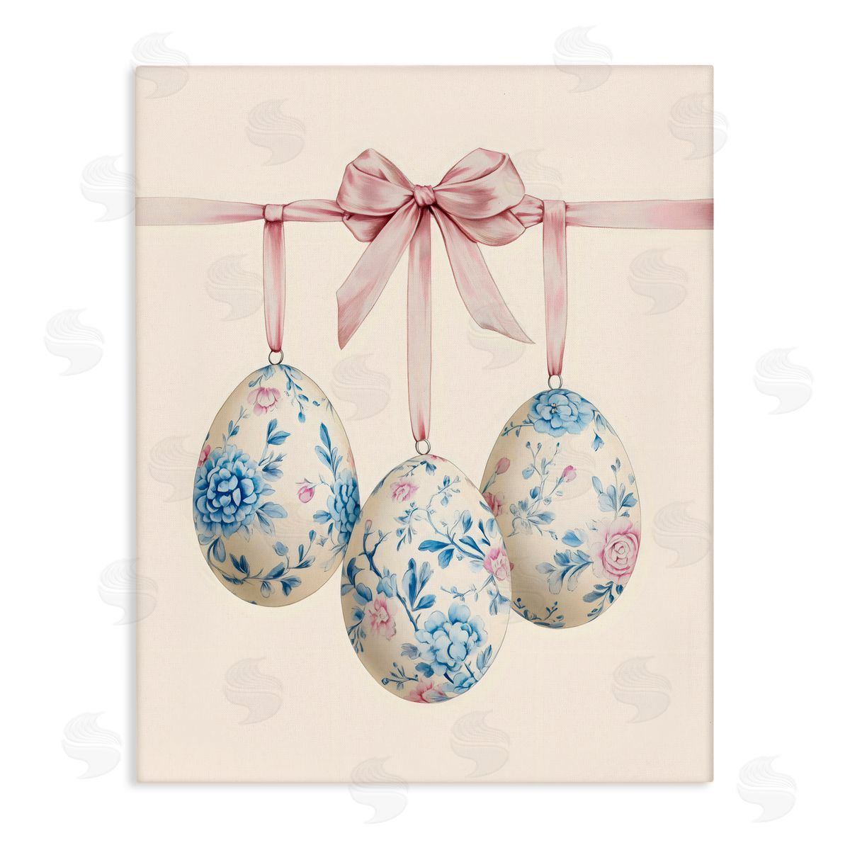 Arlington Prints Floral Coquette Easter Eggs Canvas Wall Art Print