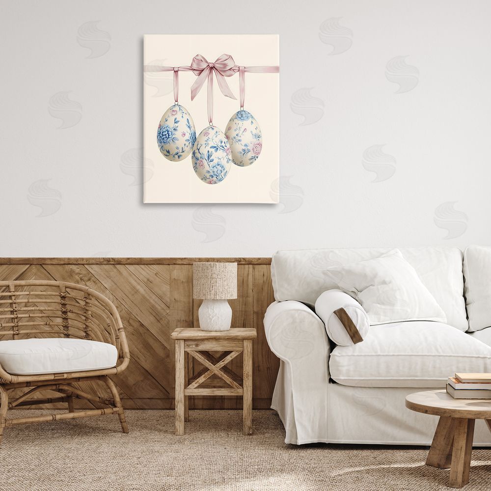 Arlington Prints Floral Coquette Easter Eggs Printed Wall Art in Room