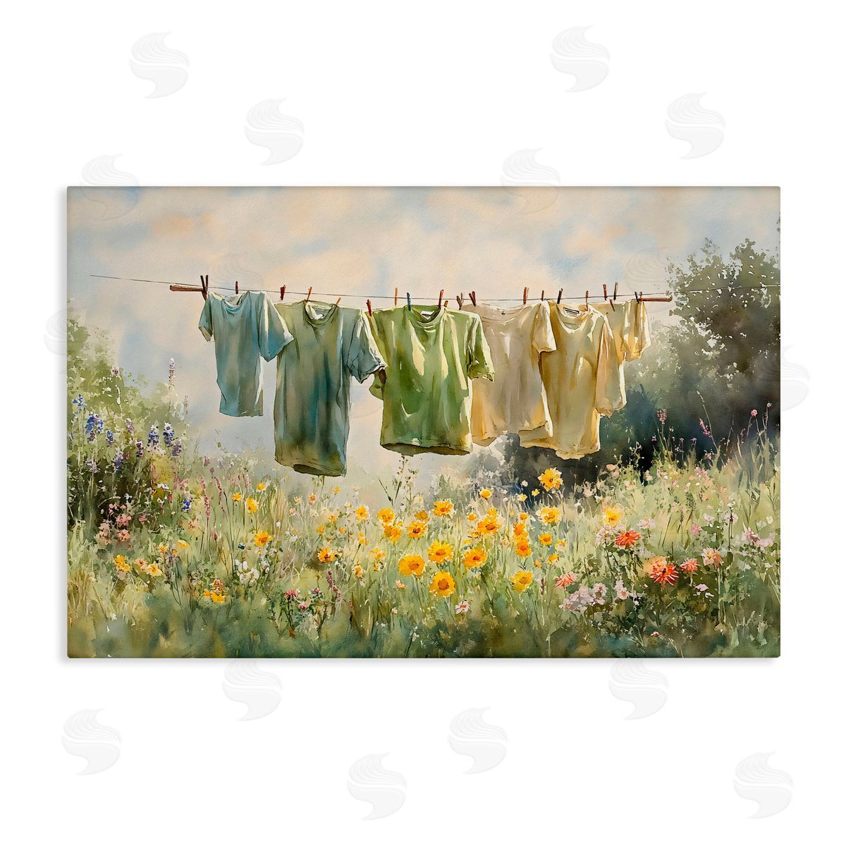Creative Studio Wildflower & Backyard Laundry Canvas Wall Art Print