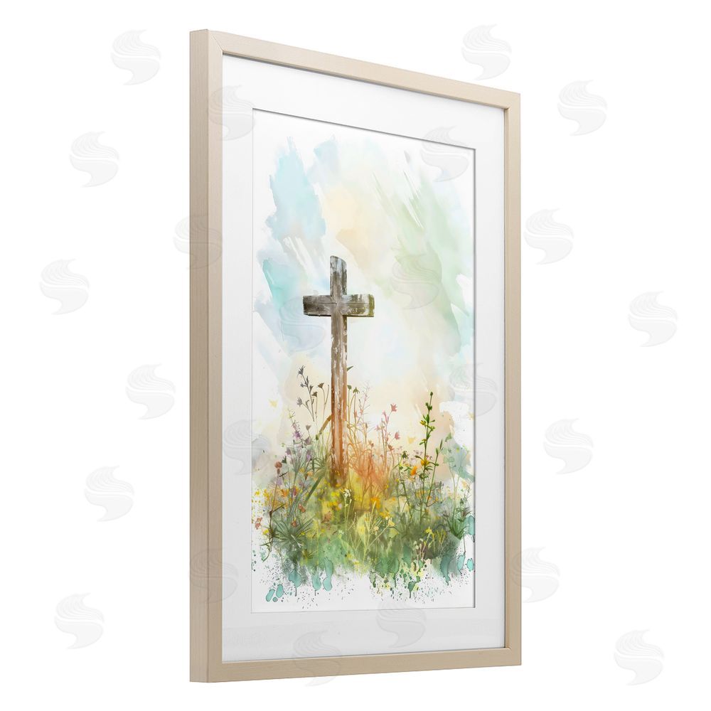 Creative Studio Sunlit Faith And Flowers Birch Framed Print Under Glass Art