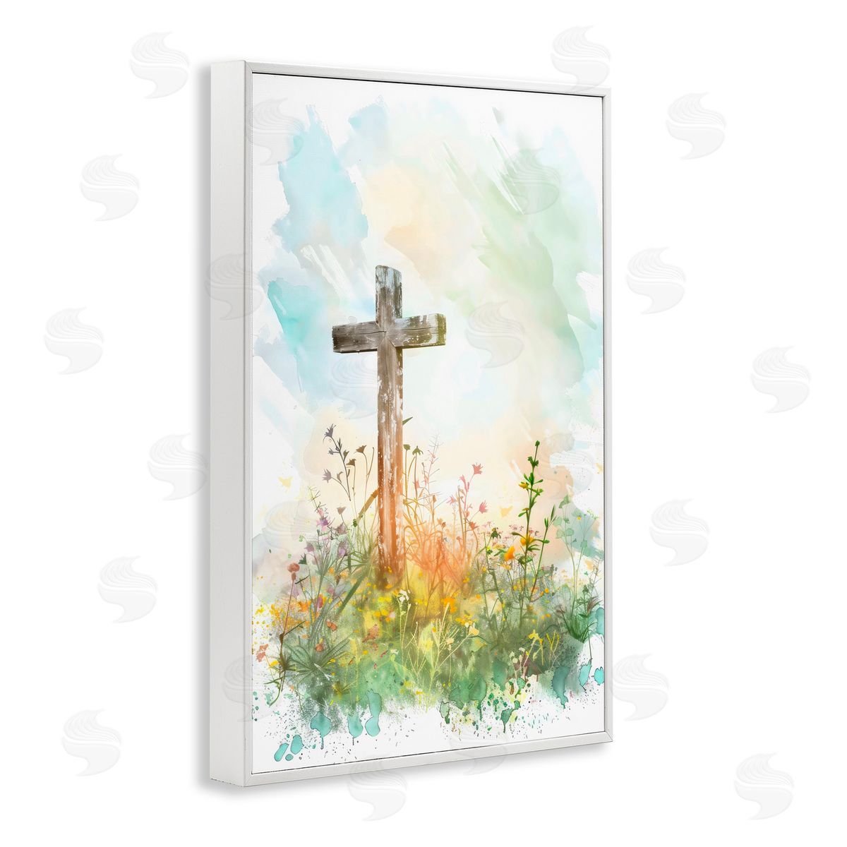 Creative Studio Sunlit Faith And Flowers White Frame Giclee Art Print