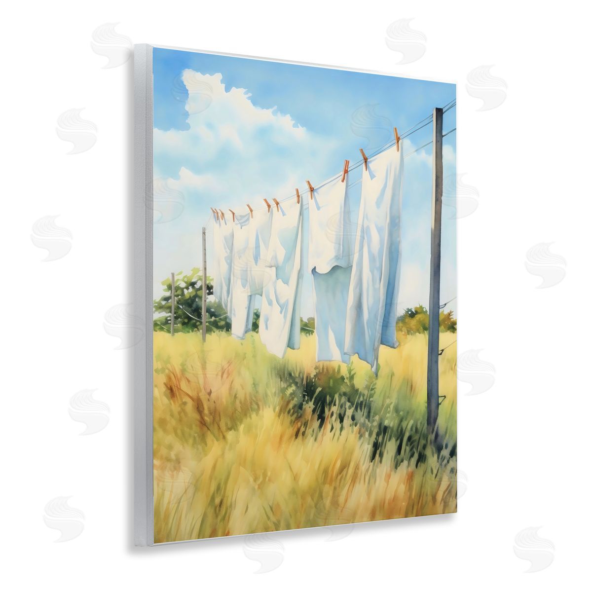 Creative Studio Clothing Line in Windy Meadow Wall Plaque Art Print