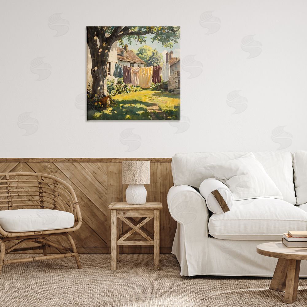Creative Studio Country Clothes Line Yard Printed Wall Art in Room