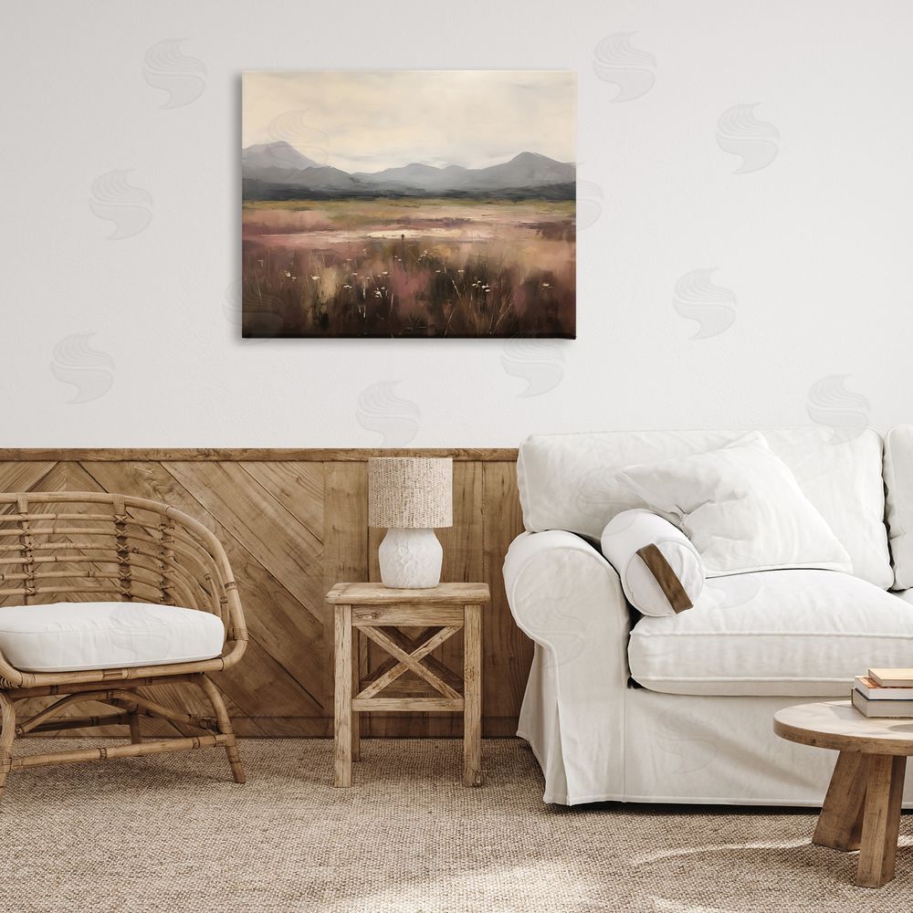 Creative Studio Flower Field Mountain Printed Wall Art in Room