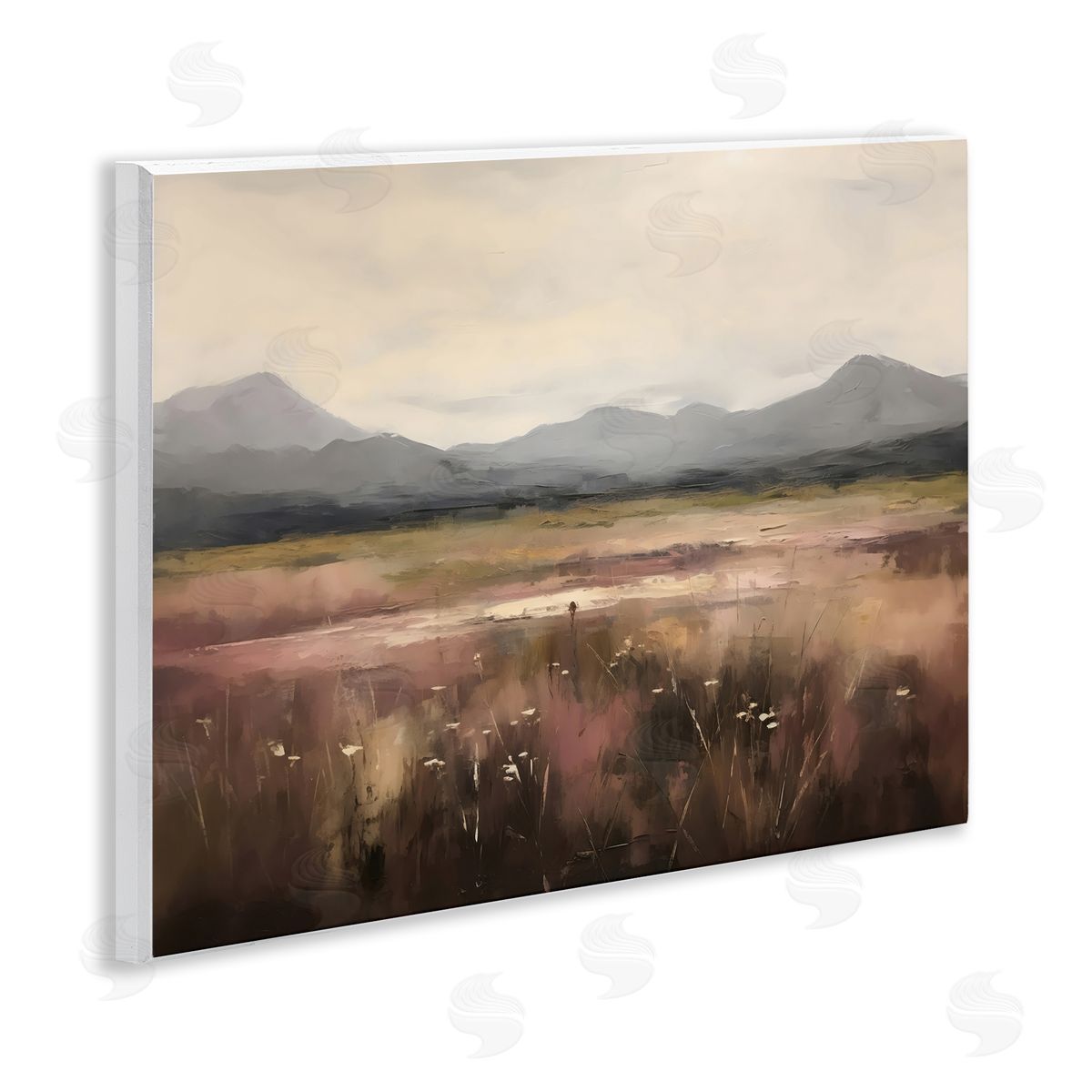Creative Studio Flower Field Mountain Wall Plaque Art Print