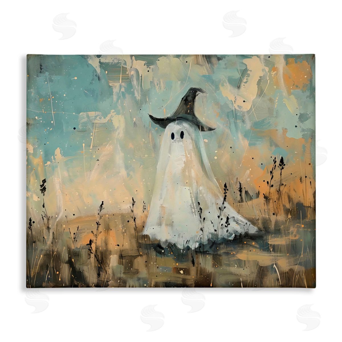 Creative Studio Halloween Witch Hat Ghostie Canvas Wall Art Print