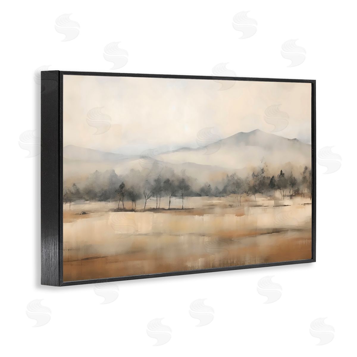 Creative Studio Distant Tree Covered Mountain Black Framed Giclee Art Print