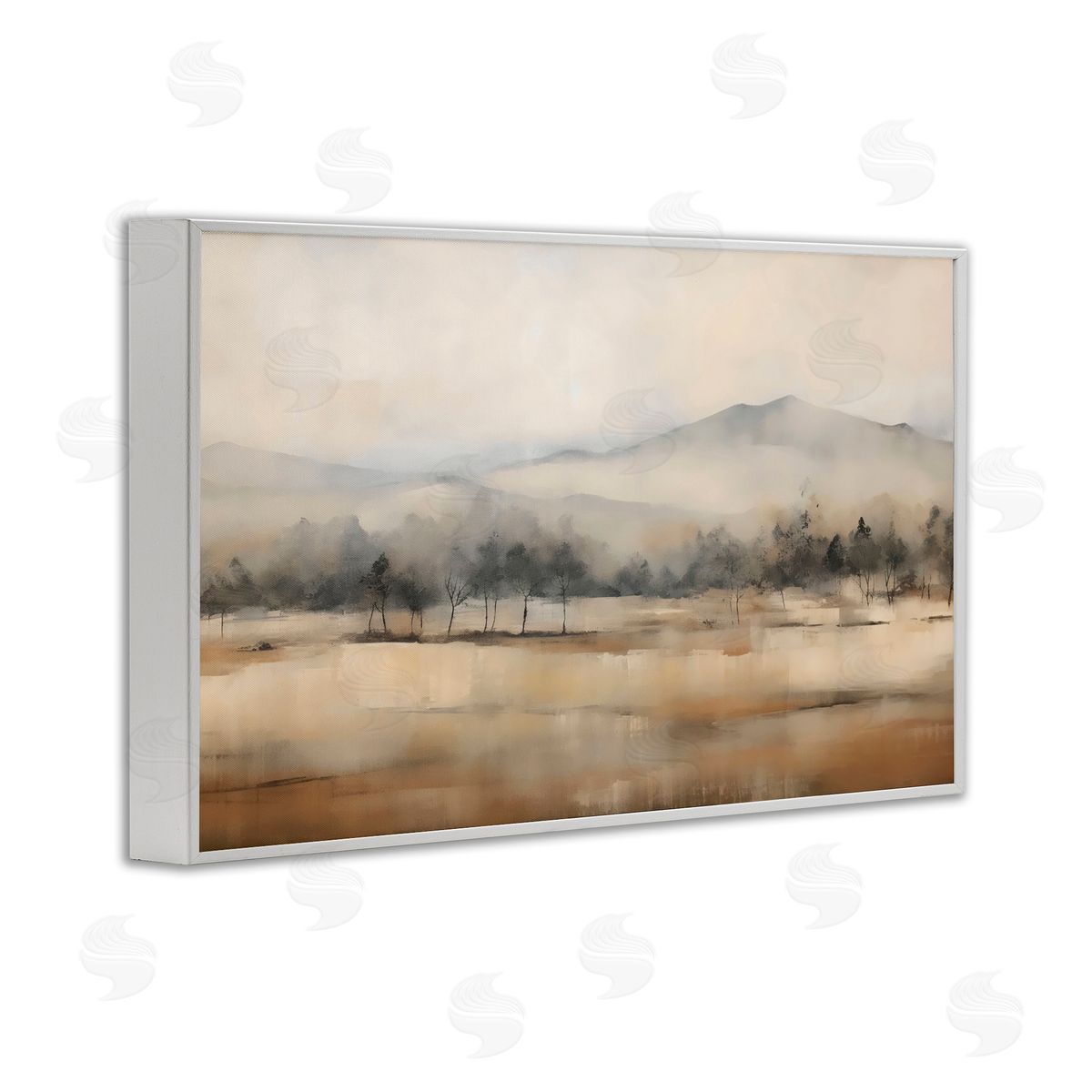 Creative Studio Distant Tree Covered Mountain White Frame Giclee Art Print
