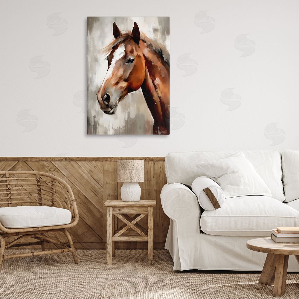 Creative Studio Chocolate Pony Portrait Printed Wall Art in Room