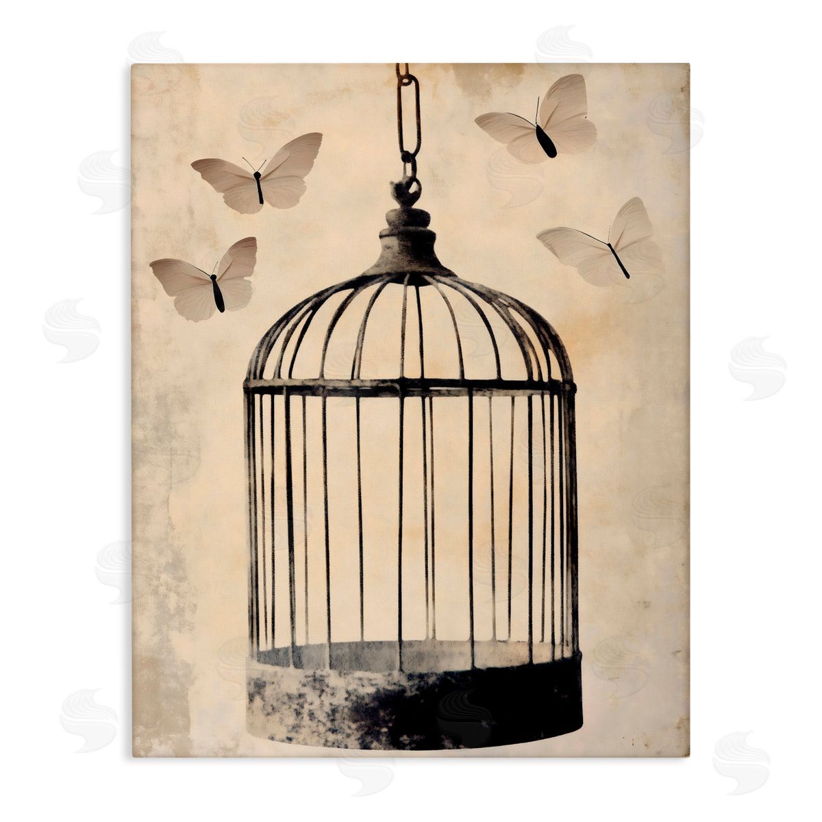 Franklyn Gregory Antique Uncaged Butterflies Canvas Wall Art Print