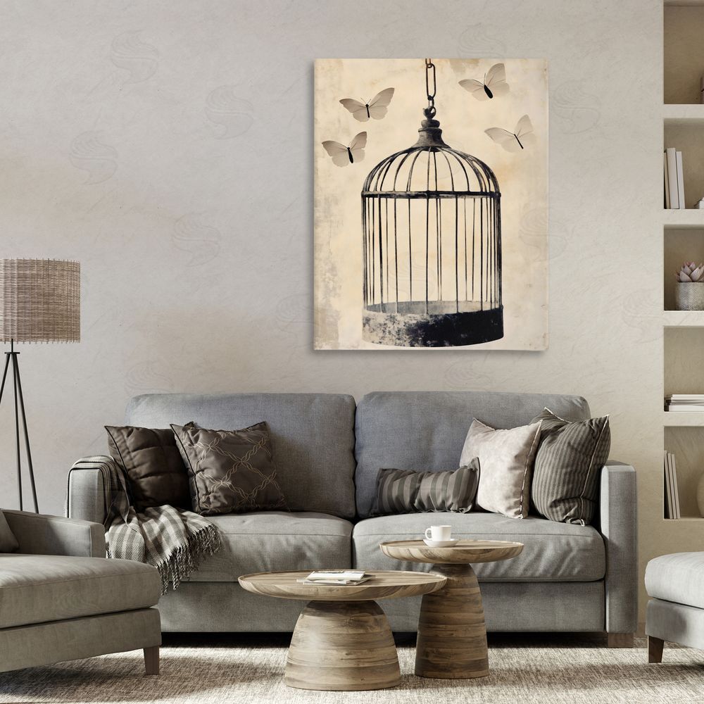 Franklyn Gregory Antique Uncaged Butterflies Canvas Art on Wall