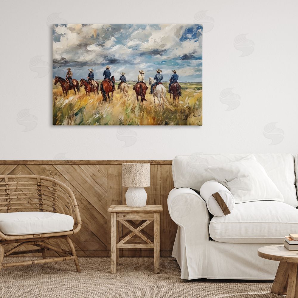 Franklyn Gregory Western Riders Herd Canvas Art on Wall