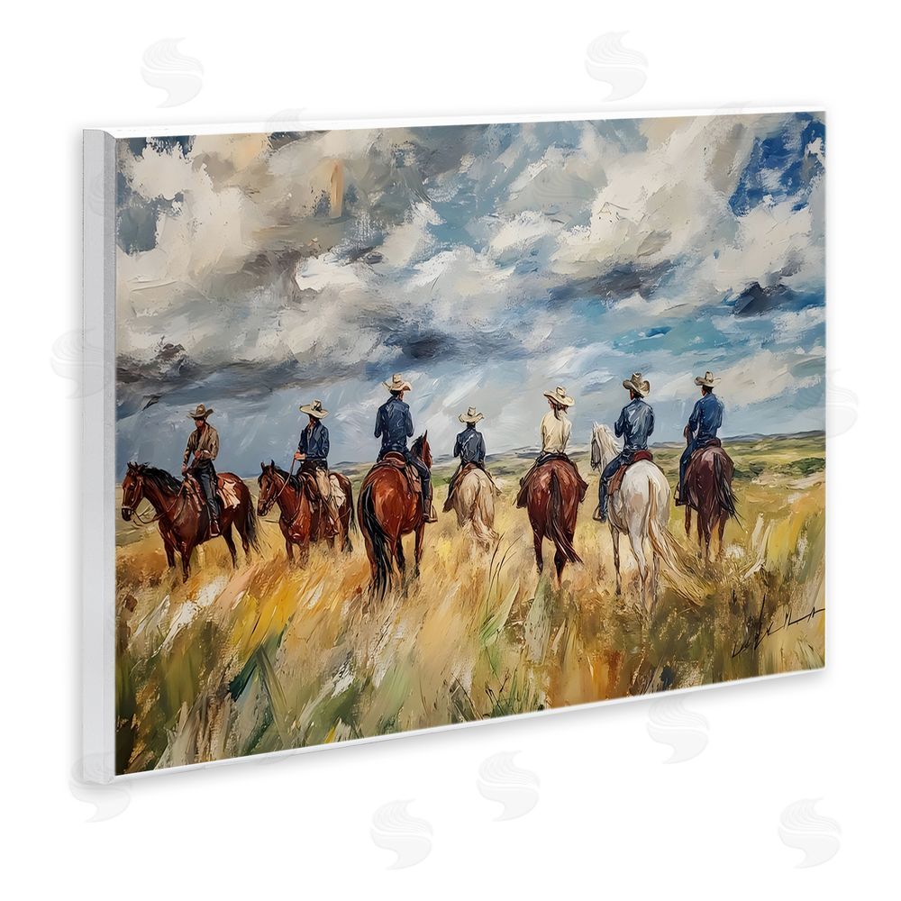 Franklyn Gregory Western Riders Herd Wall Plaque Art Print