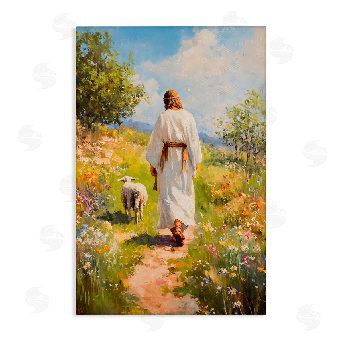 LSR Design Studio Jesus Leaving the Sheep Canvas Wall Art Print