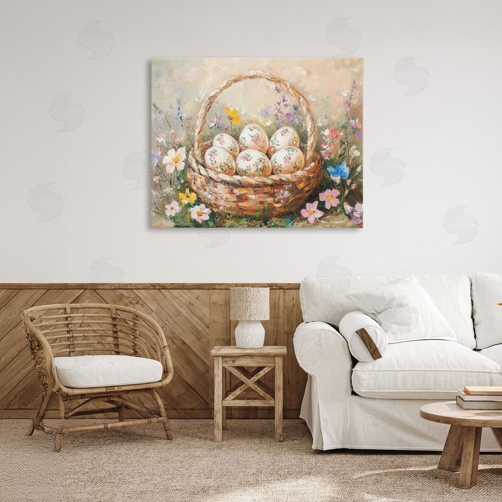 Petal Prints Design Delicate Flowers for Easter Canvas Art on Wall
