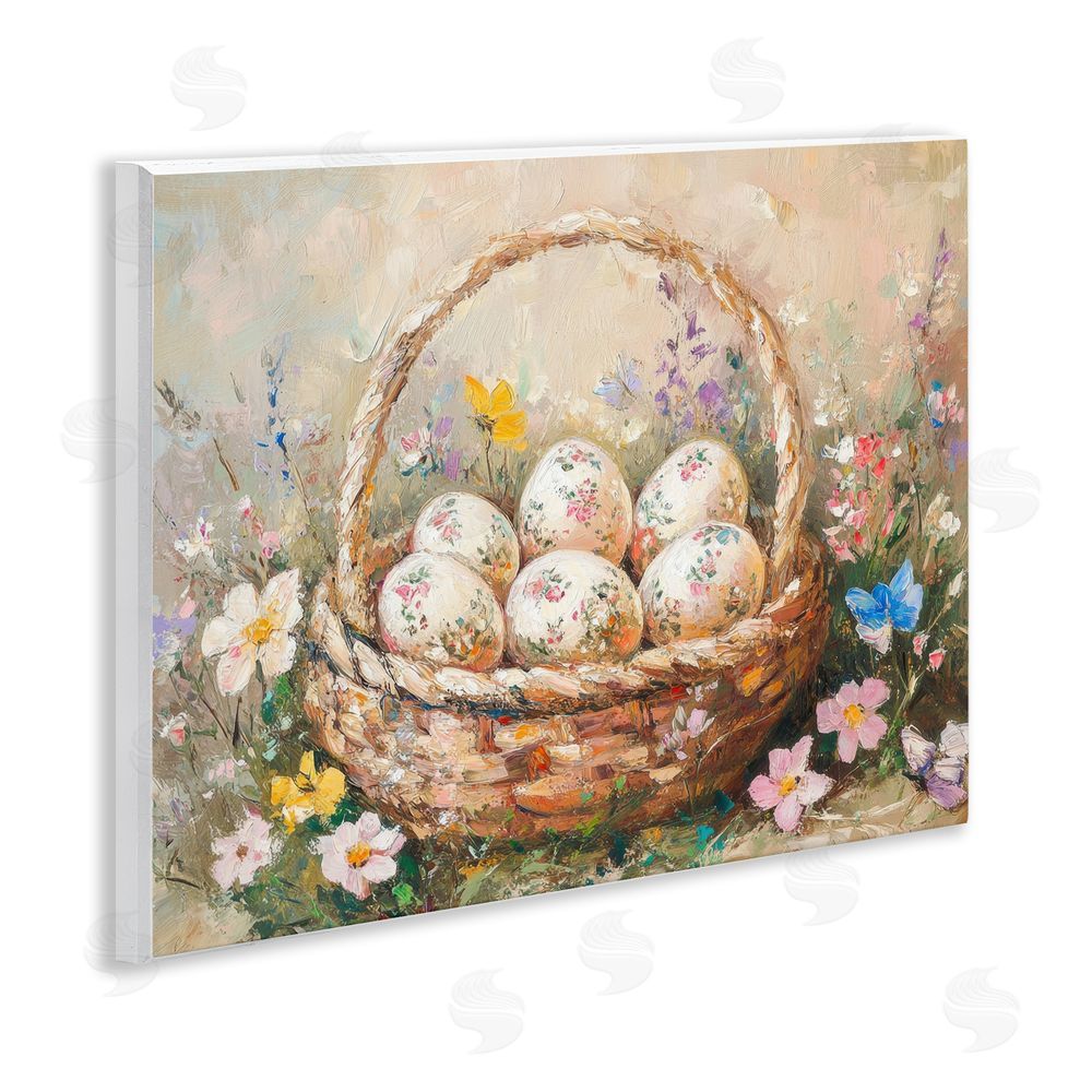 Petal Prints Design Delicate Flowers for Easter Wall Plaque Art Print