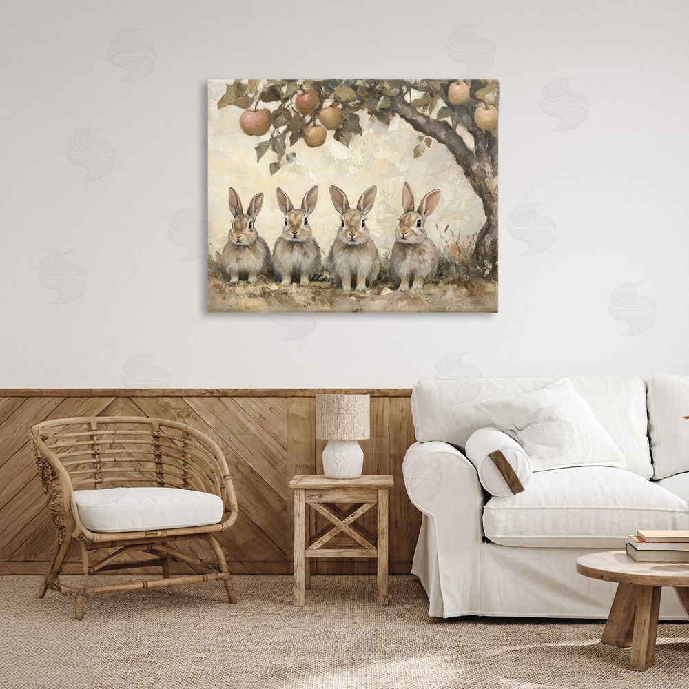 Petal Prints Design Autumn Bunnies & Apples Canvas Art on Wall