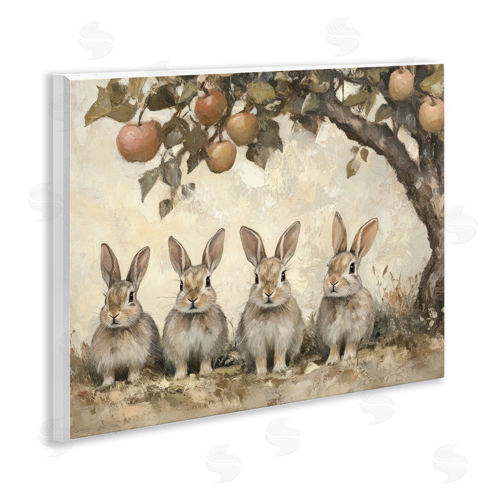 Petal Prints Design Autumn Bunnies & Apples Wall Plaque Art Print