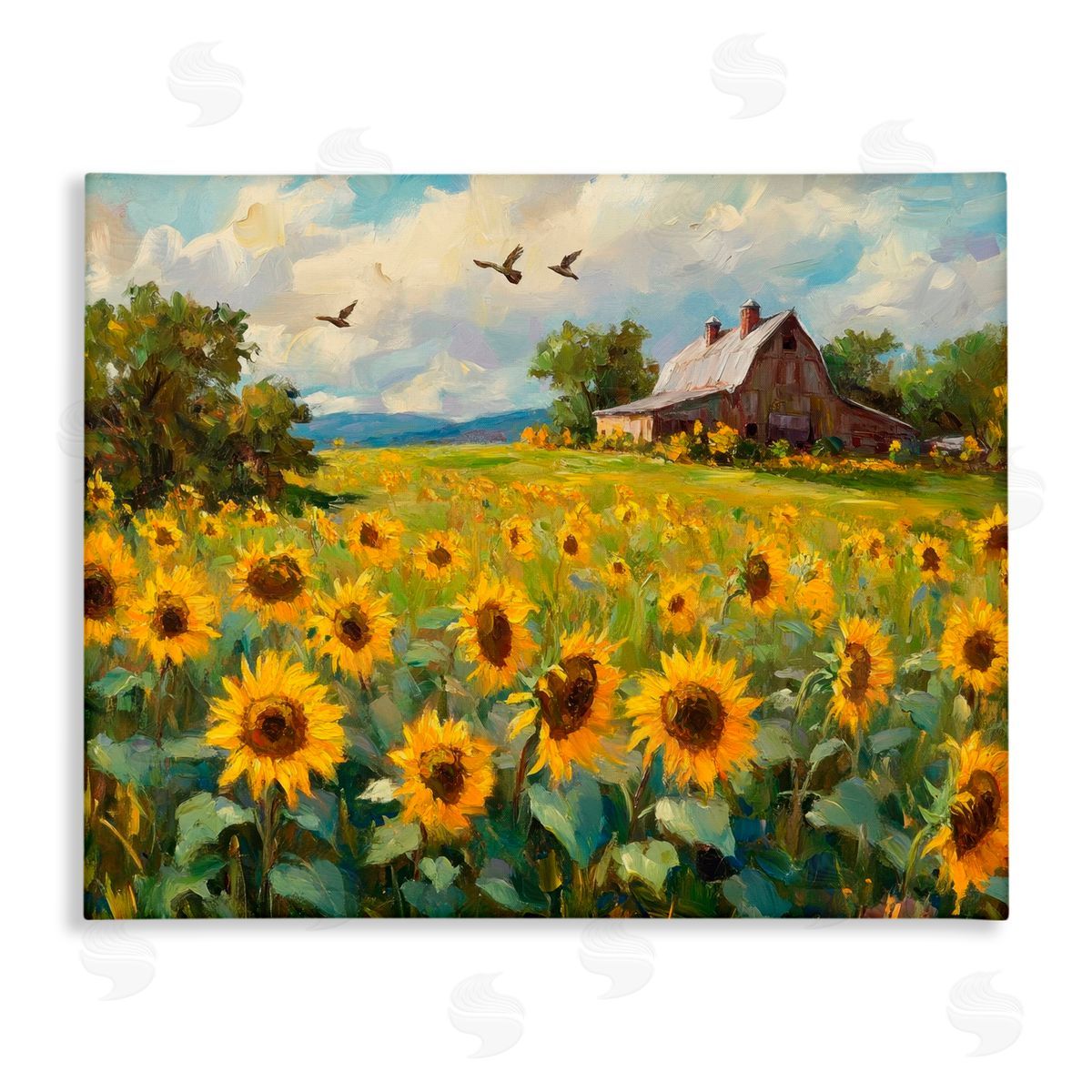 Petal Prints Design Sunflower Farm Floral Field Canvas Wall Art Print