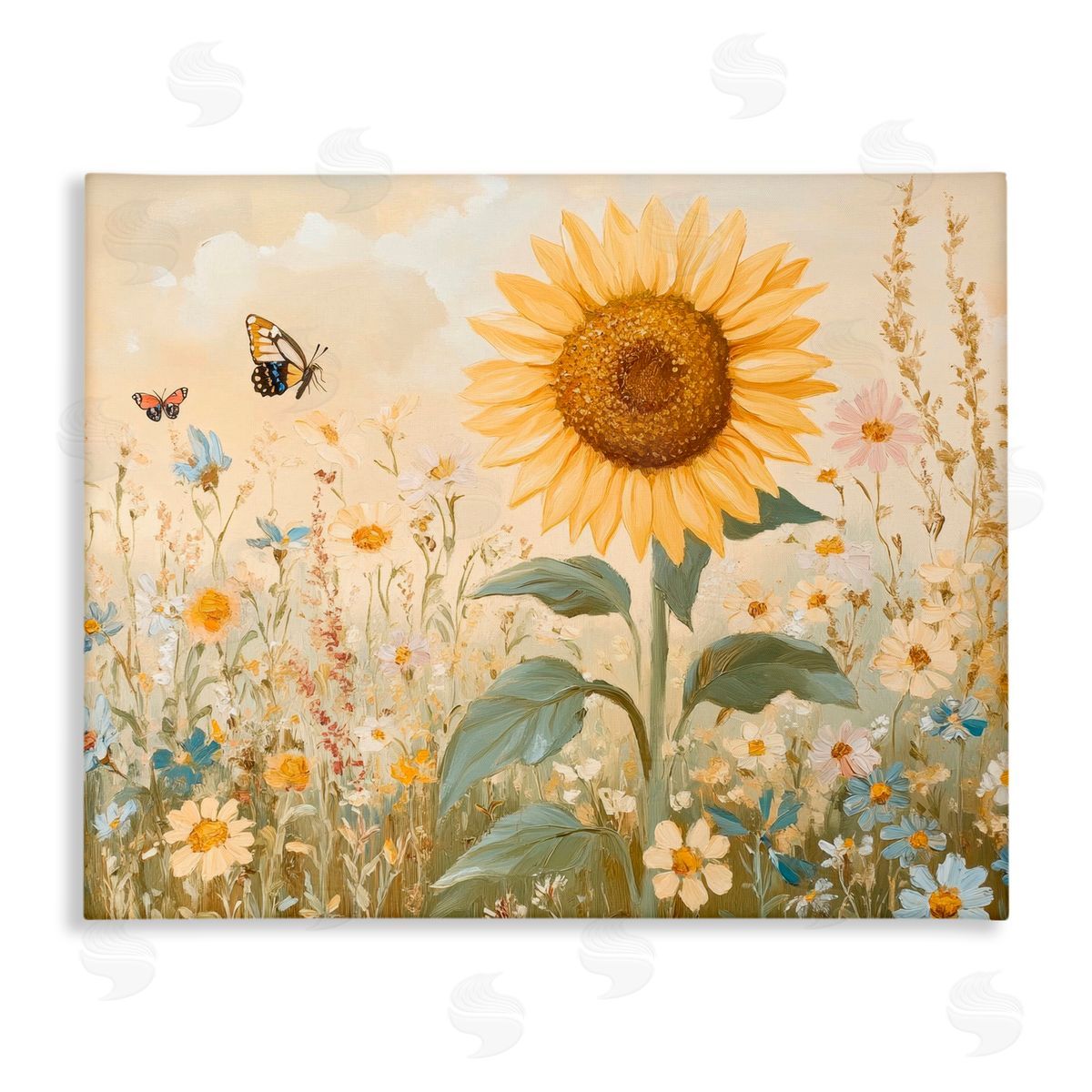 Petal Prints Design Sunflower Wonder Floral Meadow Canvas Wall Art Print