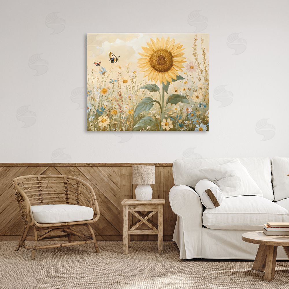 Petal Prints Design Sunflower Wonder Floral Meadow Canvas Art on Wall