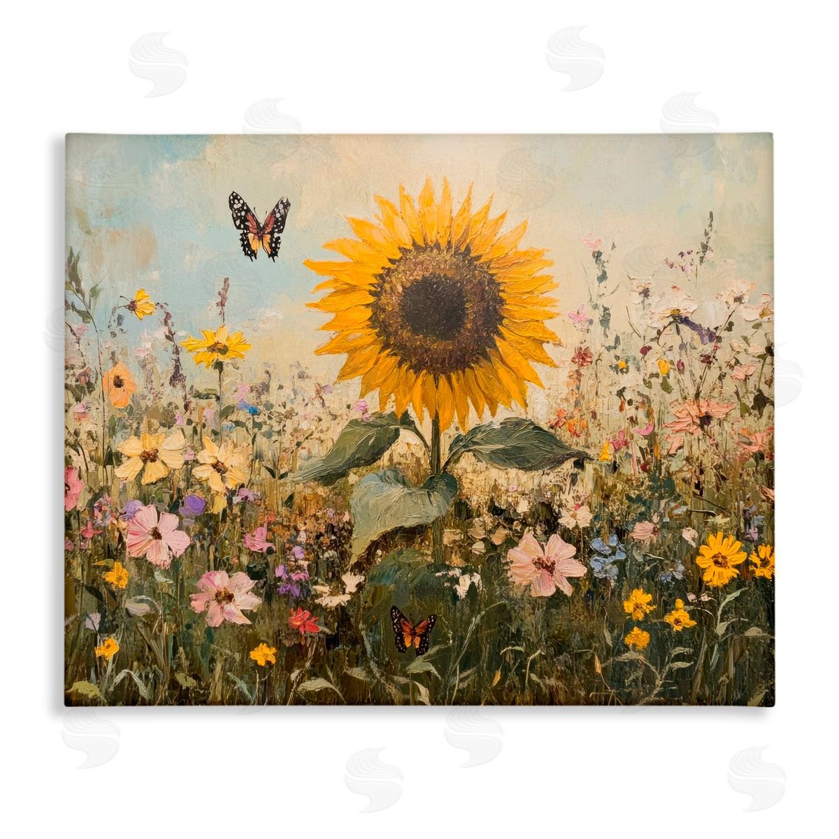 Petal Prints Design Sunflower Wonder Summer Meadow Canvas Wall Art Print