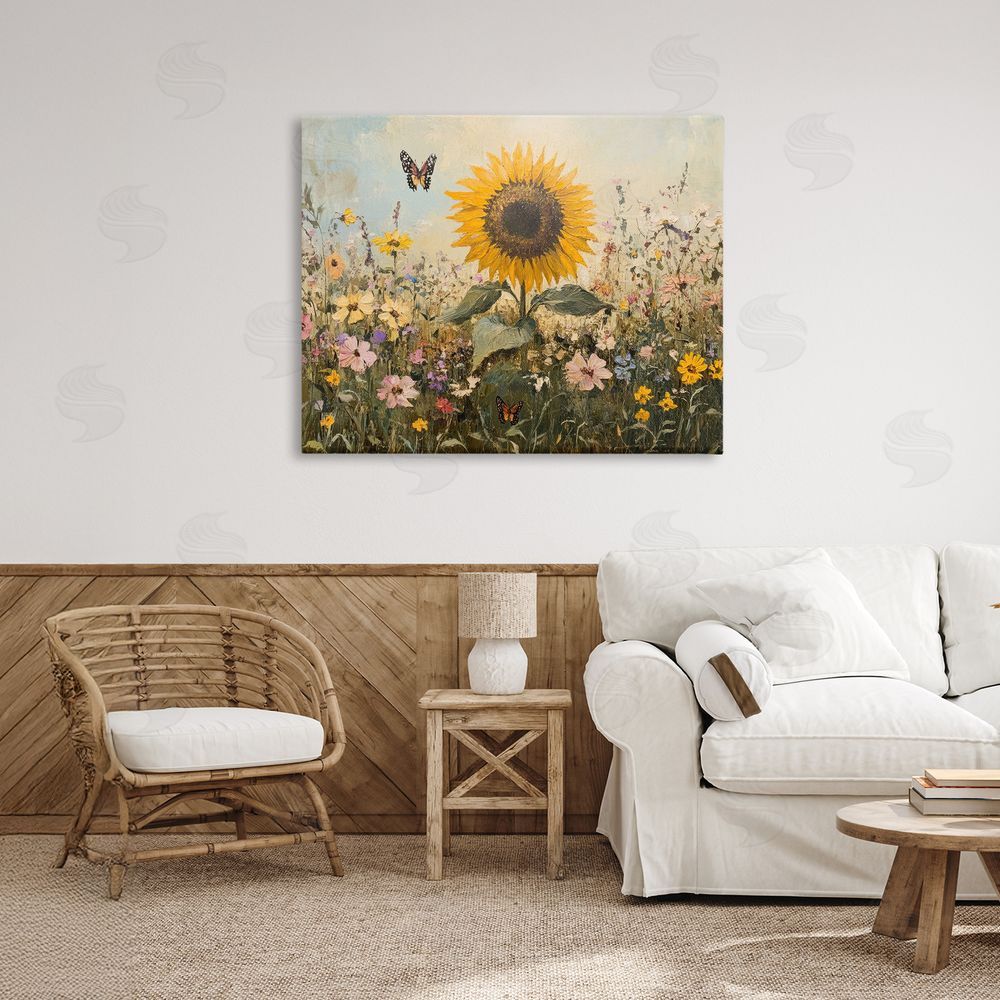 Petal Prints Design Sunflower Wonder Summer Meadow Canvas Art on Wall