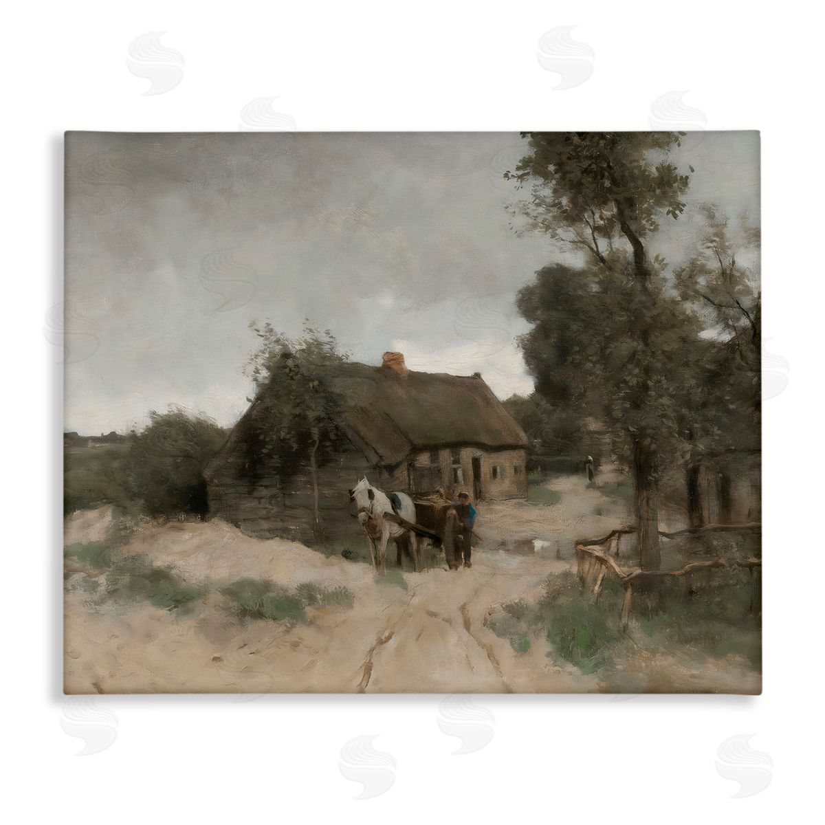 Riley B Vintage Farmhouse Rustic Cottage Canvas Wall Art Print