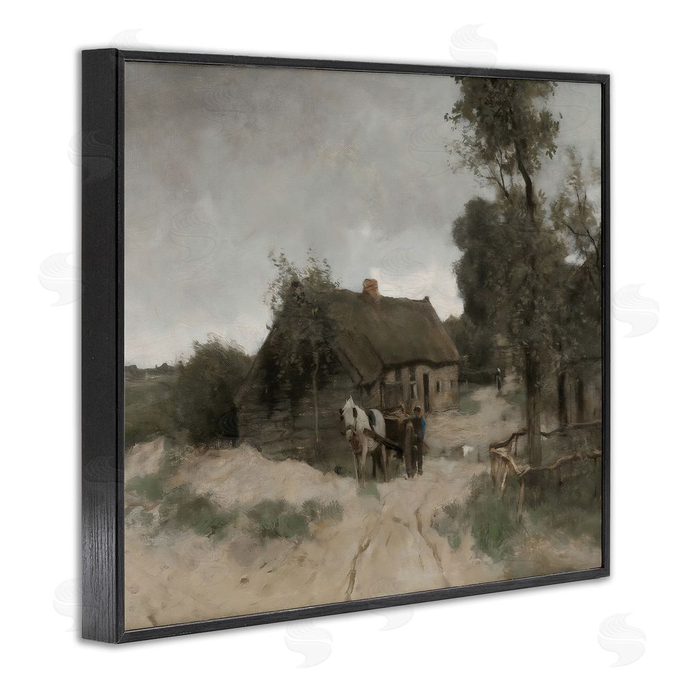 Riley B Vintage Farmhouse Rustic Cottage Black Framed Giclee Wall Art Print