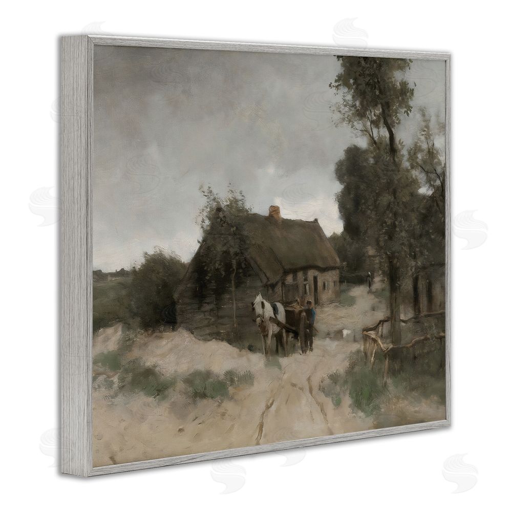 Riley B Vintage Farmhouse Rustic Cottage Gray Framed Giclee Wall Art Print