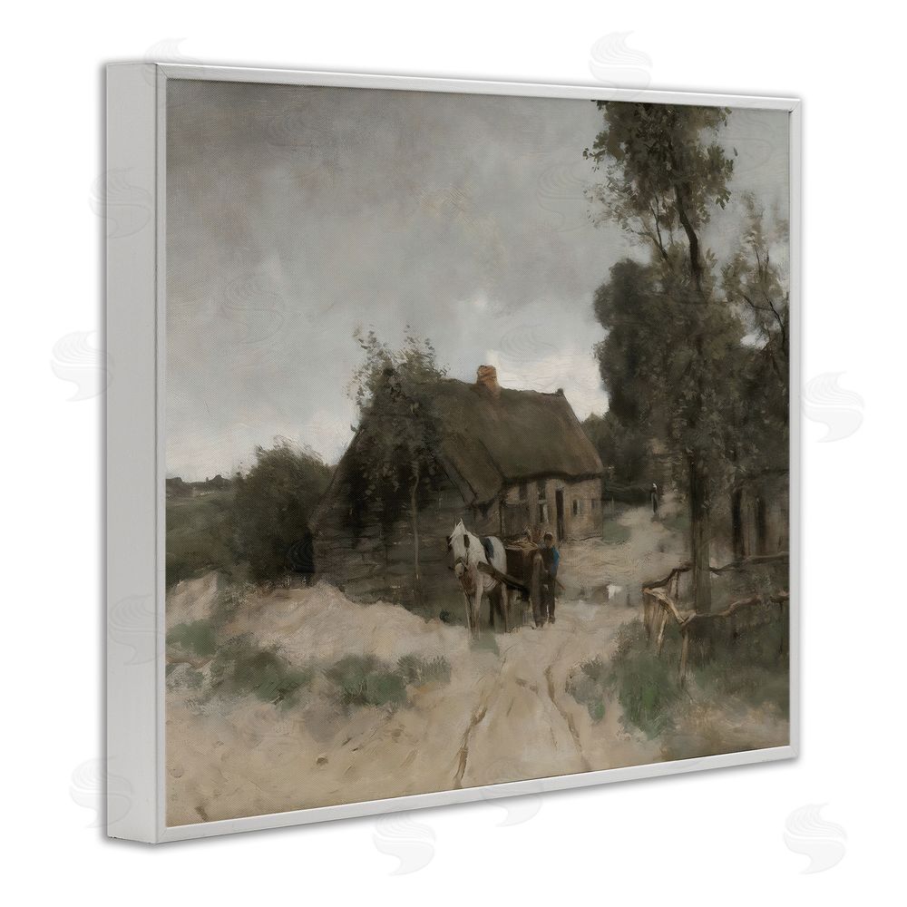 Riley B Vintage Farmhouse Rustic Cottage White Framed Giclee Wall Art Print