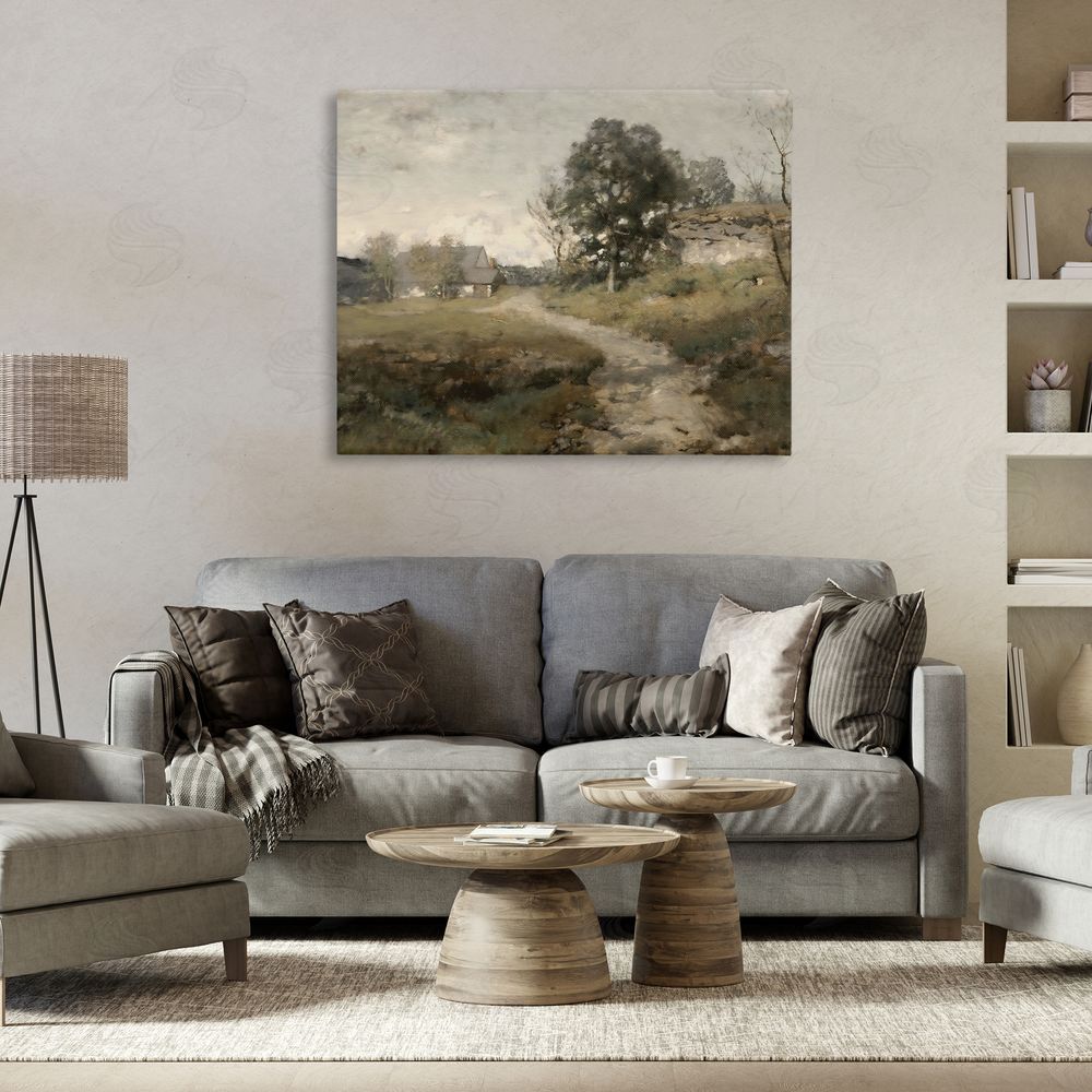 Riley B Vintage Farmhouse Scenic Landscape Canvas Art on Wall