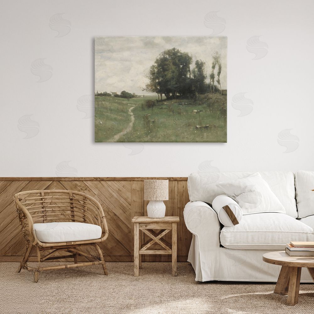 Riley B Vintage Farmhouse Countryside Path Canvas Art on Wall