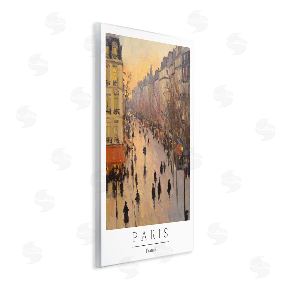 Petal Prints Design Vintage Orange Paris Streets Wall Plaque Art Print