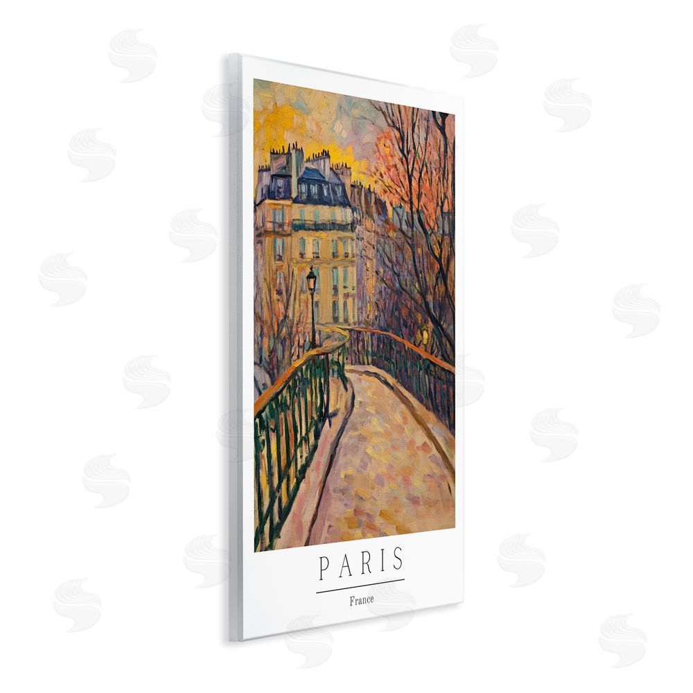 Petal Prints Design Paris Street Scene in Autumn Wall Plaque Art Print