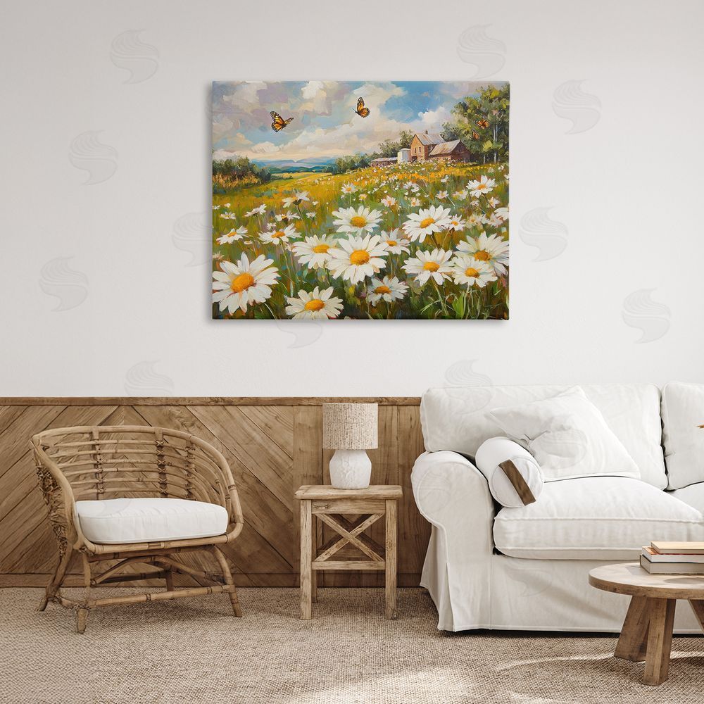 Petal Prints Design Butterfly Dream Daisy Field Canvas Art on Wall