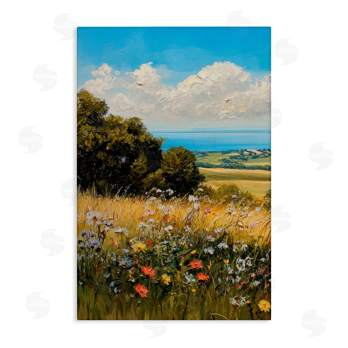 Petal Prints Design In the Distance Meadow Canvas Wall Art Print