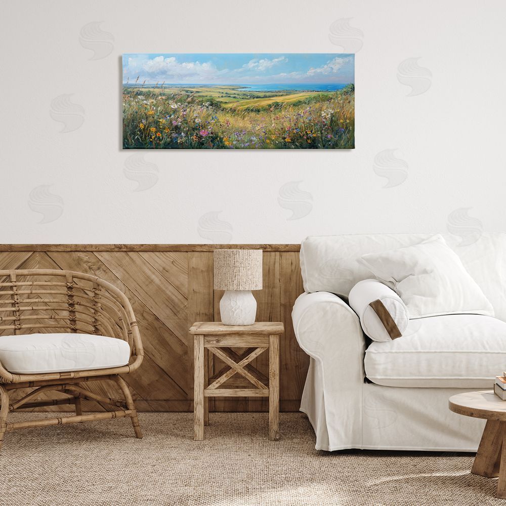Petal Prints Design Away in a Valley Landscape Canvas Art on Wall