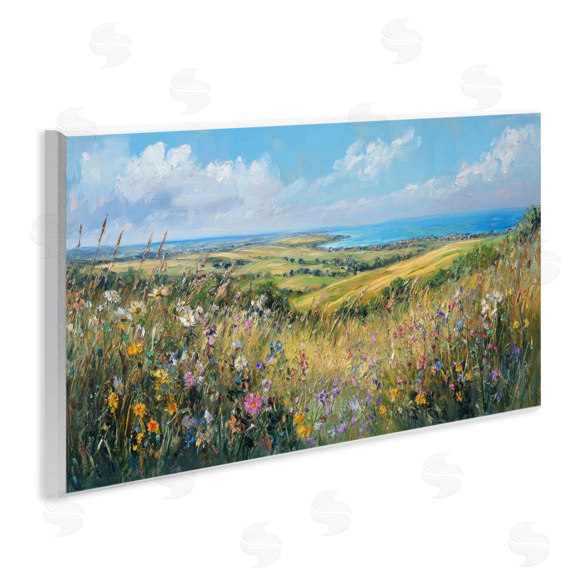 Petal Prints Design Away in a Valley Landscape Wall Plaque Art Print