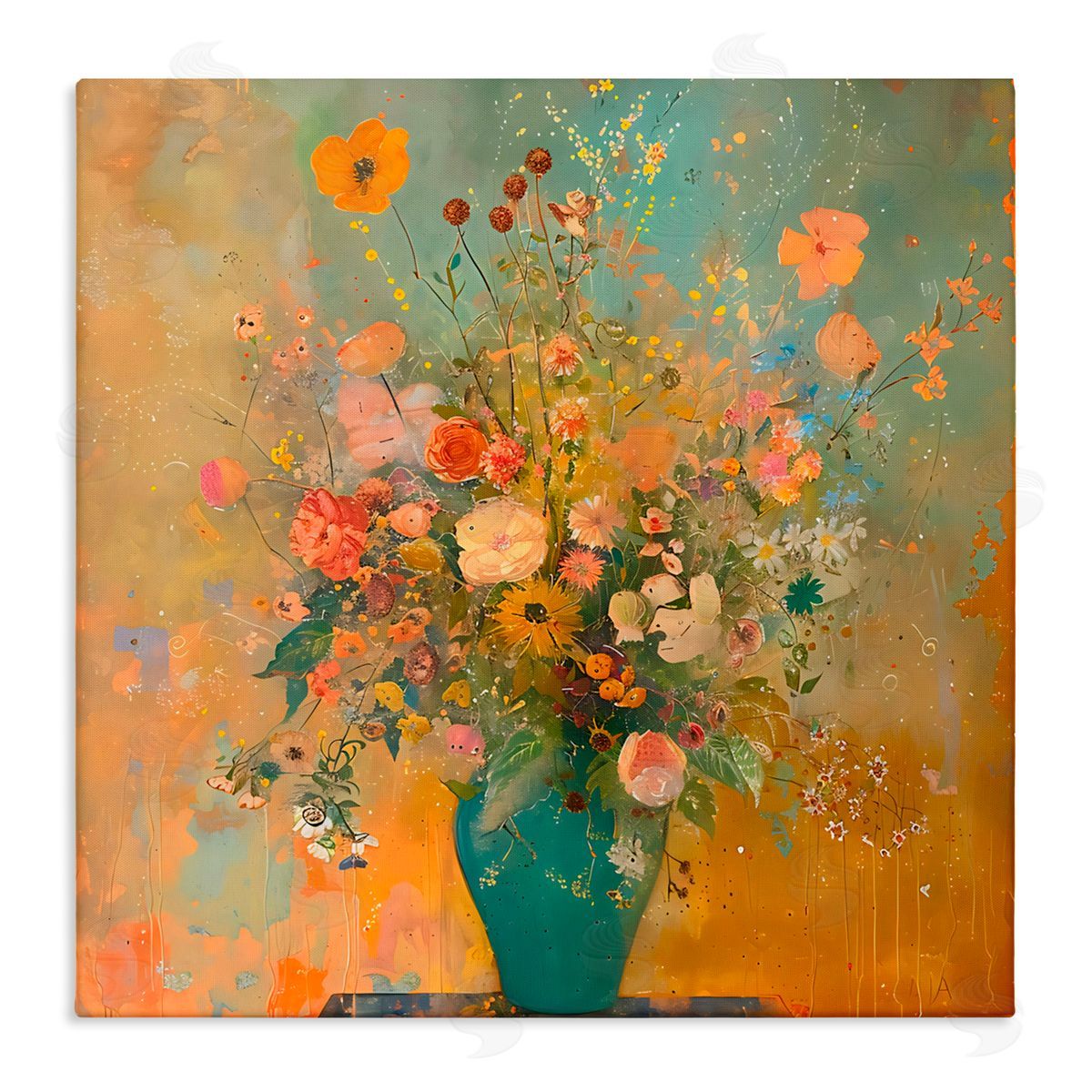 Creative Studio Vintage Colorful Bouquet Canvas Wall Art Print