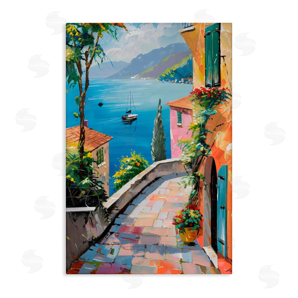 Creative Studio By The Sea Village Canvas Wall Art Print