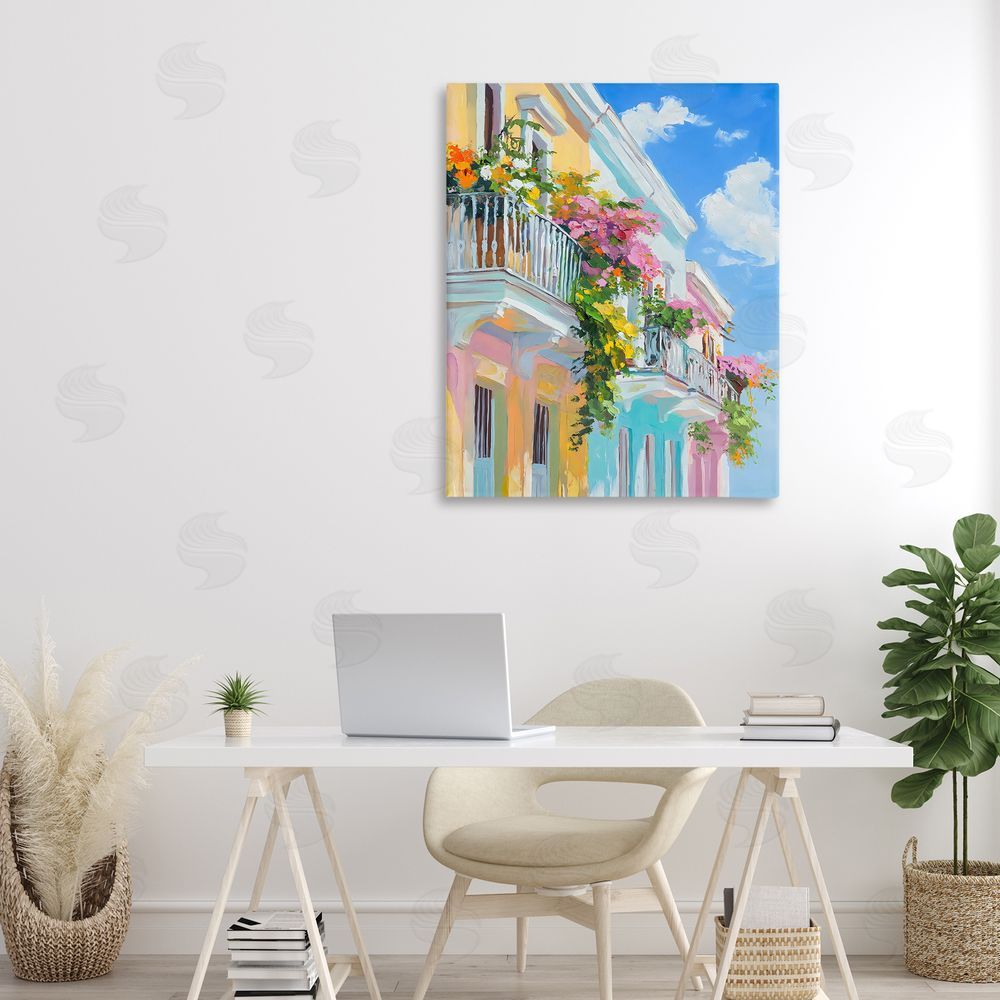 Franklyn Gregory Hanging Flowers Balcony Canvas Art on Wall