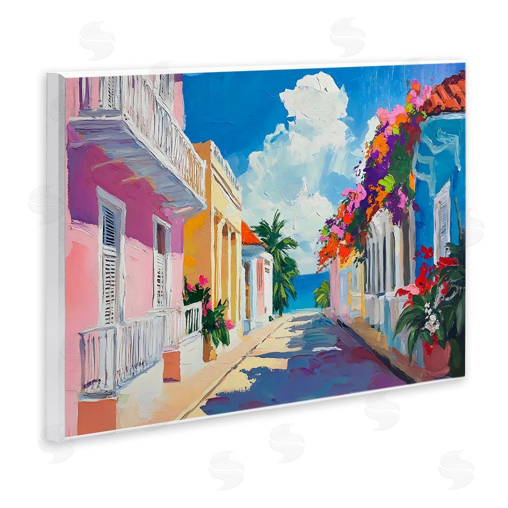 Franklyn Gregory Coastal Colors Town Architecture Wall Plaque Art Print