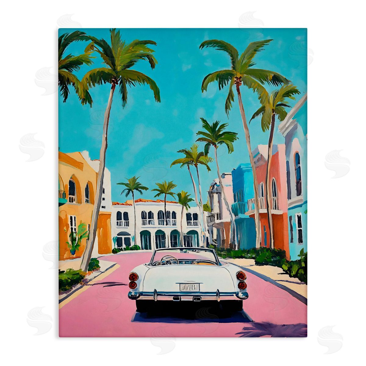 Franklyn Gregory Tropical Coasting Classic Car Canvas Wall Art Print