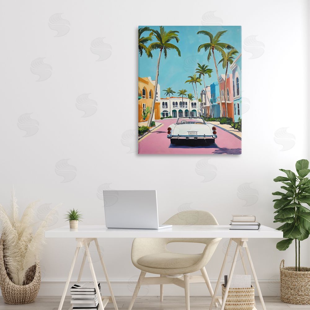 Franklyn Gregory Tropical Coasting Classic Car Canvas Art on Wall